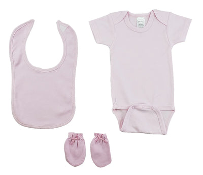 An image displaying Pink 3 Piece Baby Clothes Set by Bambini