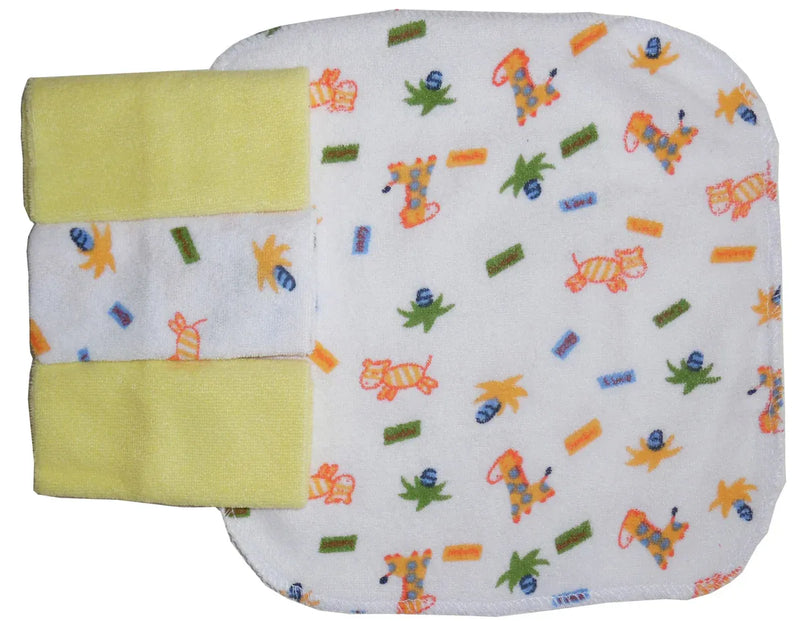 An image displaying Four Piece Wash Cloth Set by Bambini
