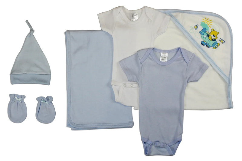 An image displaying Newborn Baby Boy 6 Piece Baby Shower Gift Set by Bambini