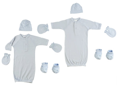 An image displaying Preemie Boys Gowns, Caps, Booties And Mittens by Bambini