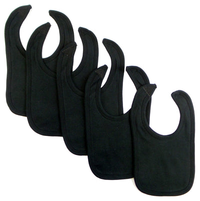 An image displaying Black Interlock Bib (pack Of 5) by Bambini