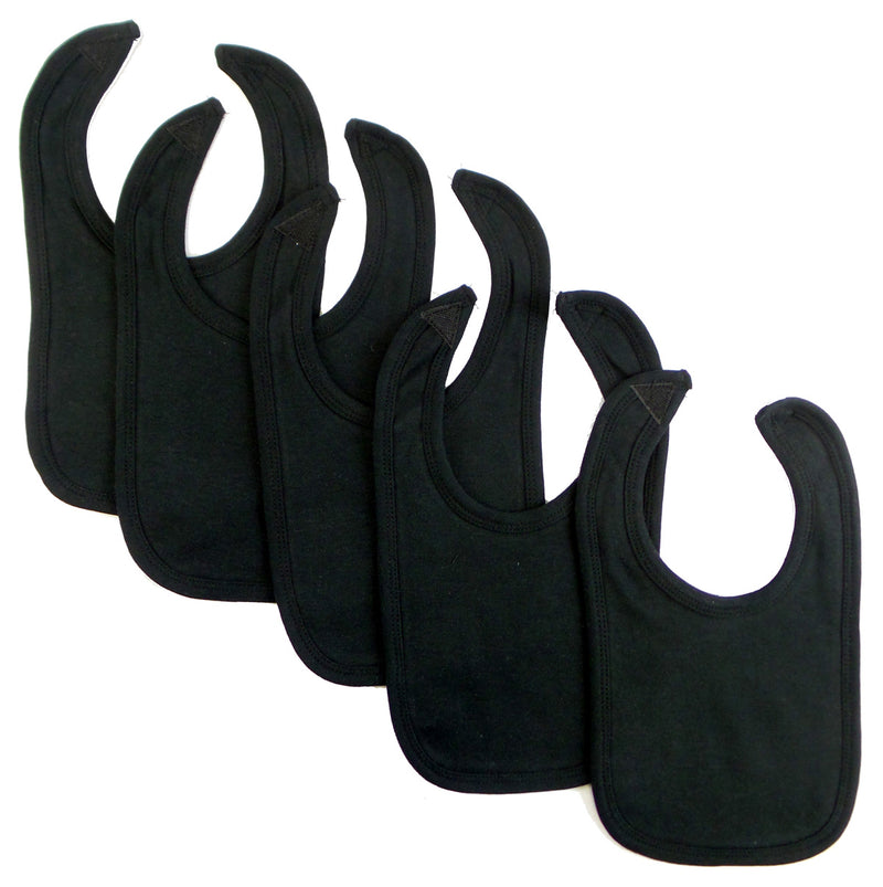 An image displaying Black Interlock Bib (pack Of 5) by Bambini