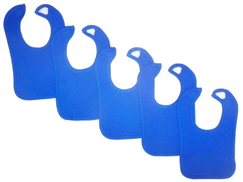 An image displaying Blue Baby Bibs (pack Of 5) by Bambini