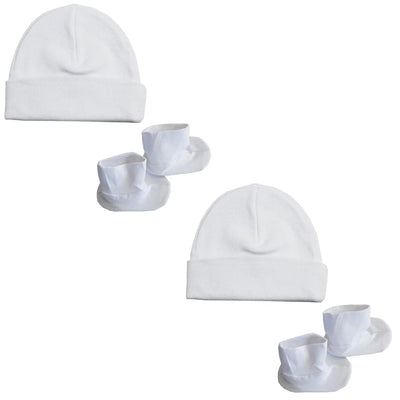 An image displaying Cap & Bootie Set - White (pack Of 2) by Bambini