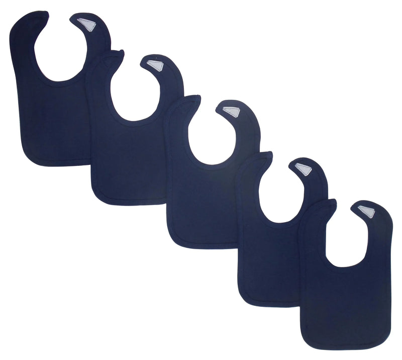 An image displaying Navy Baby Bibs (pack Of 5) by Bambini