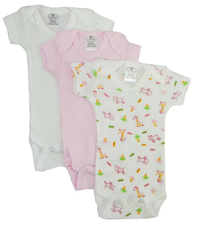 An image displaying Preemie Girls Printed Short Sleeve Variety Pack by Bambini