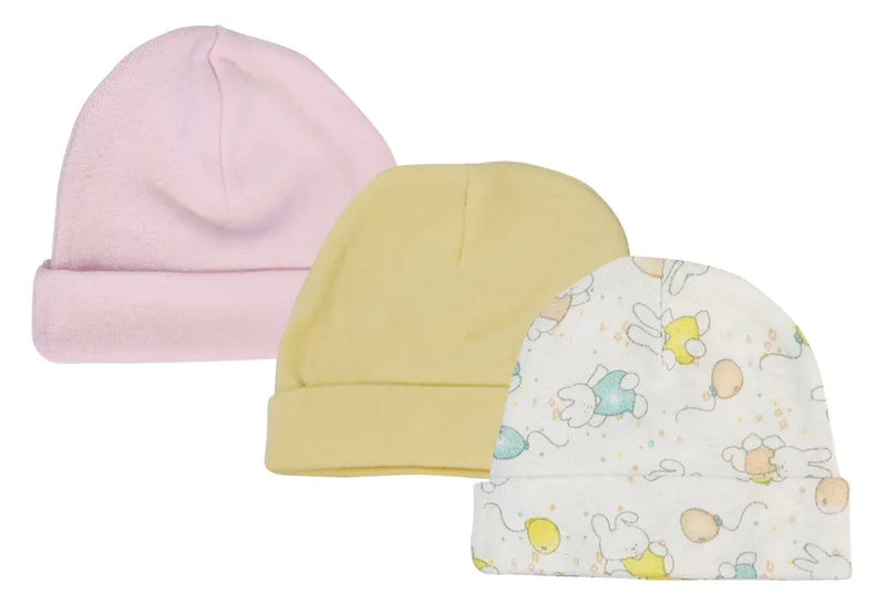 An image displaying Girls Baby Caps (pack Of 3) by Bambini