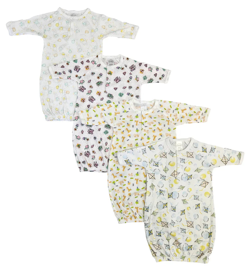 An image displaying Newborn Baby Girls 4 Piece Gown Set by Bambini
