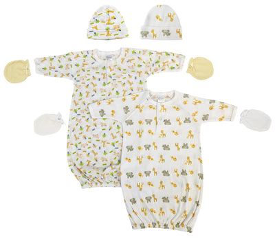 An image displaying Unisex Newborn Baby 6 Piece Gown Set by Bambini