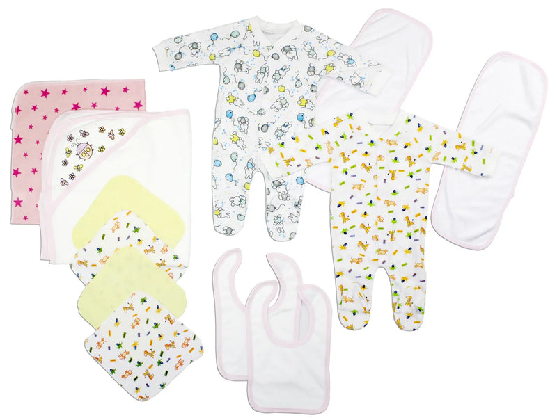An image displaying Newborn Baby Girls 12 Piece Baby Shower Gift Set by Bambini