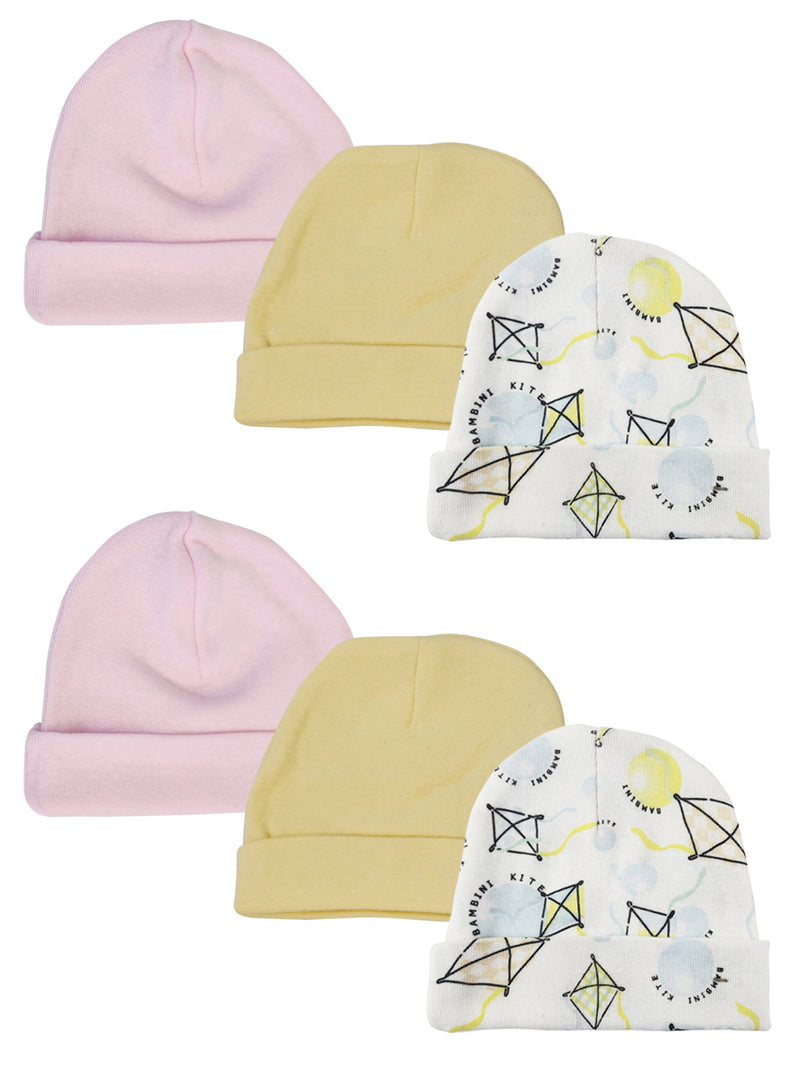 An image displaying Baby Girls Caps (pack Of 6) by Bambini