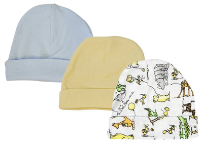 An image displaying Boys Baby Caps (pack Of 3) by Bambini