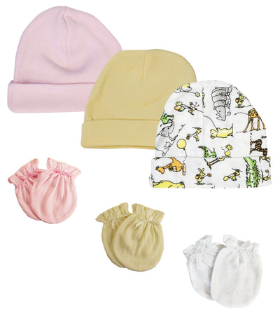An image displaying Boys Girls Caps And Mittens (pack Of 6) by Bambini