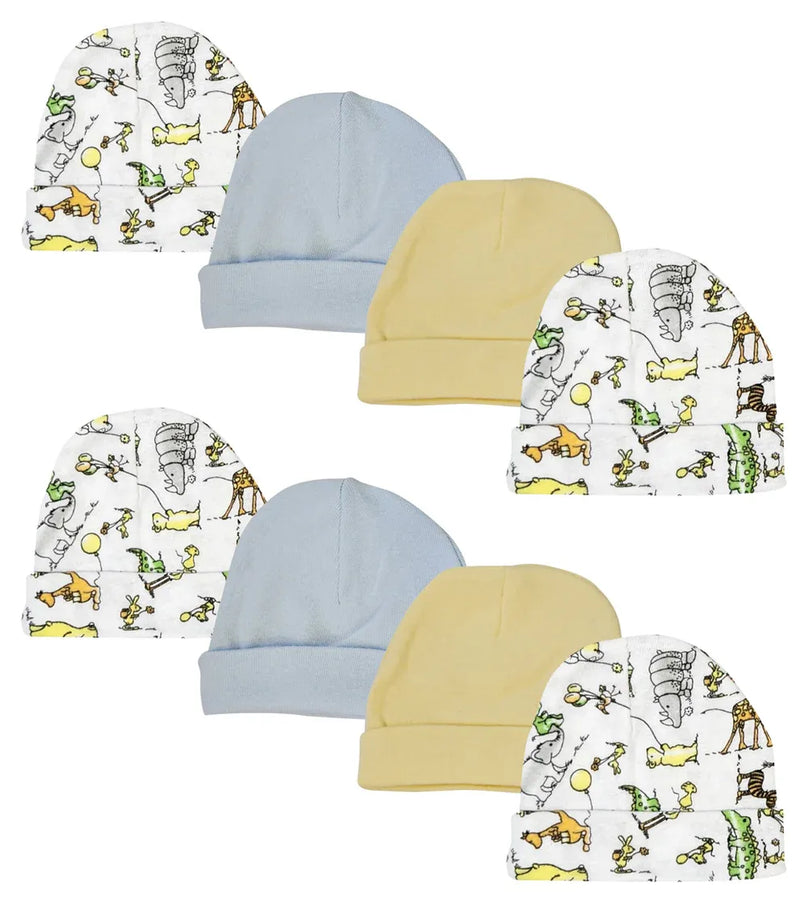 An image displaying Boys Baby Caps (pack Of 8) by Bambini