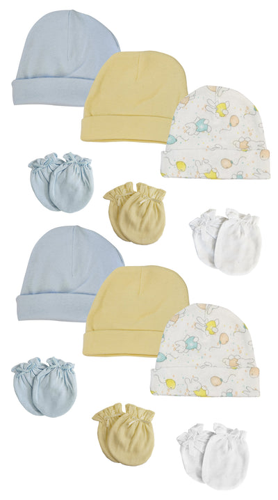 An image displaying Boys Baby Caps And Mittens (pack Of 12) by Bambini
