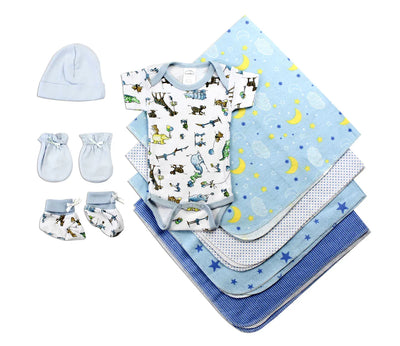 An image displaying Newborn Baby Boys 8 Piece Baby Shower Gift Set by Bambini