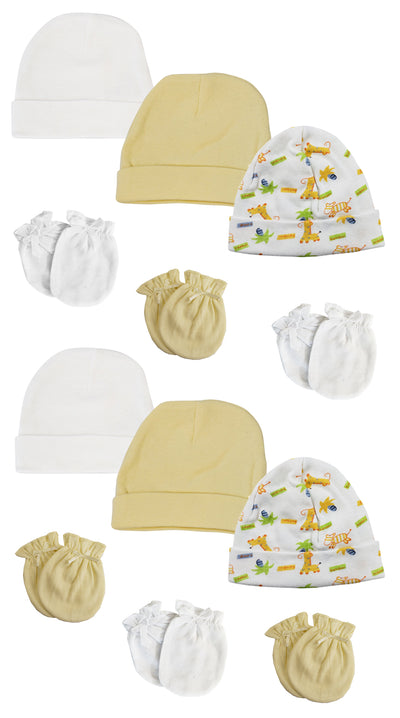 An image displaying Baby Boy, Baby Girl, Unisex Infant Caps And Mittens (pack Of 12) by Bambini