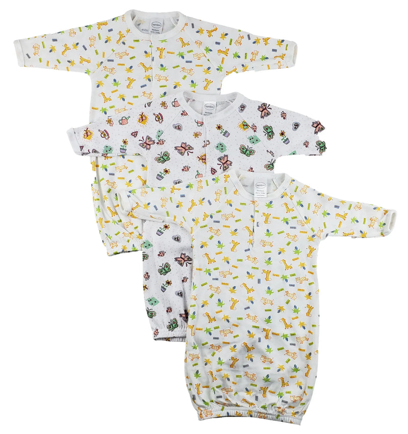 An image displaying Infant Gowns - 3 Pack by Bambini