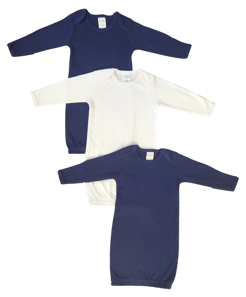 An image displaying Unisex Newborn Baby 3 Piece Gown Set by Bambini