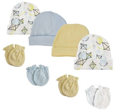 An image displaying Baby Boys Caps And Mittens (pack Of 8) by Bambini