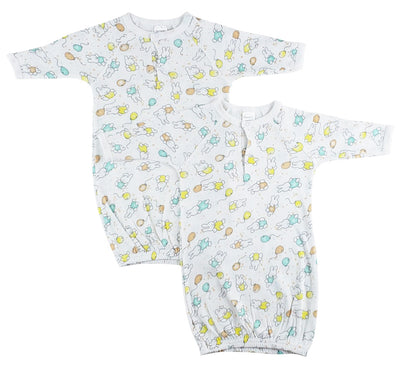 An image displaying Unisex Newborn Baby 2 Piece Gown Set by Bambini