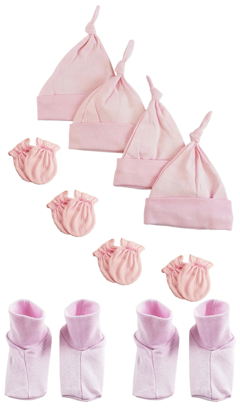 An image displaying Girls Knotted Caps , Booties And Mittens - 10 Piece Set by Bambini