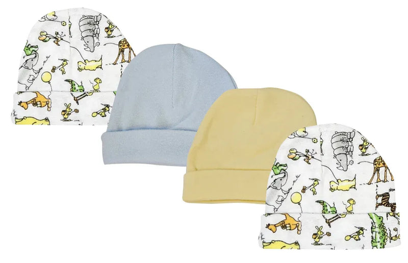 An image displaying Boys Baby Caps (pack Of 4) by Bambini