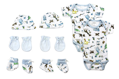 An image displaying Newborn Baby Boys 8 Piece Baby Shower Gift Set by Bambini