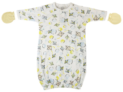 An image displaying Unisex Newborn Baby 2 Piece Gown Set by Bambini