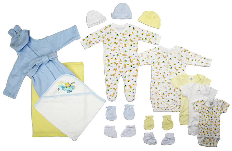 An image displaying Newborn Baby Boys 15 Piece Baby Shower Gift Set by Bambini