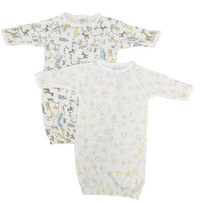 An image displaying Unisex Newborn Baby 2 Piece Gown Set by Bambini