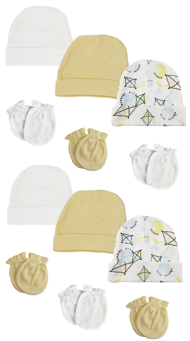 An image displaying Baby Boy, Baby Girl, Unisex Infant Caps And Mittens (pack Of 12) by Bambini