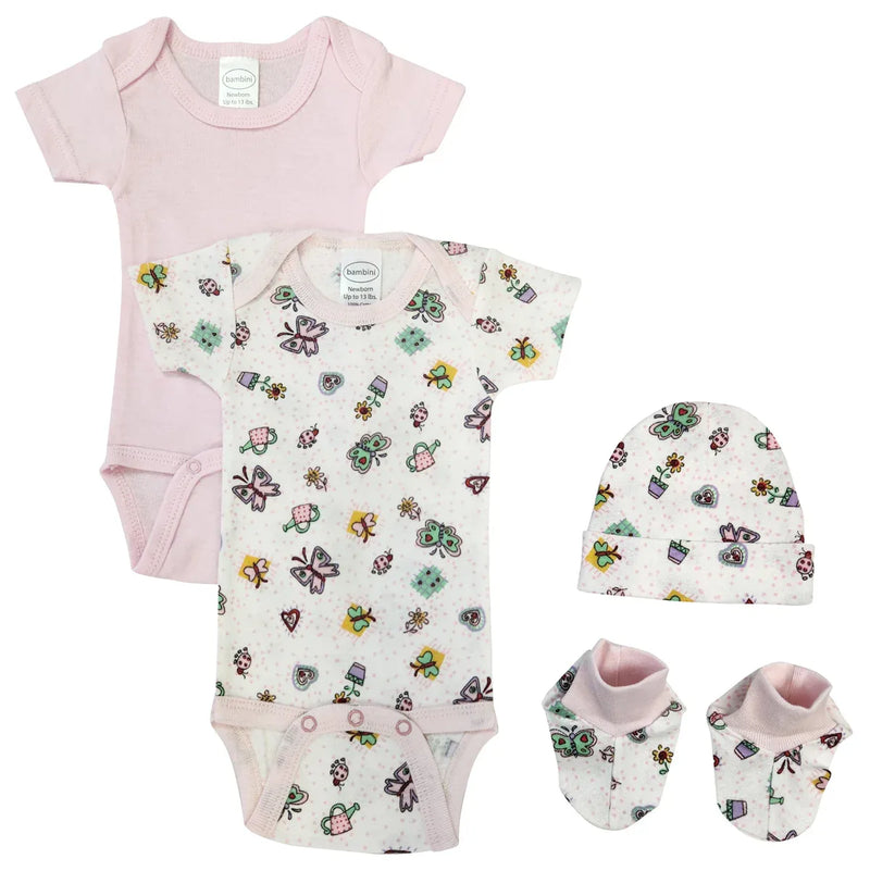 An image displaying Newborn Baby Girl 4 Piece Sets by Bambini