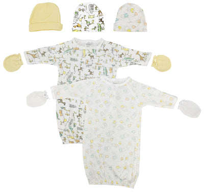 An image displaying Unisex Newborn Baby 7 Piece Gown Set by Bambini