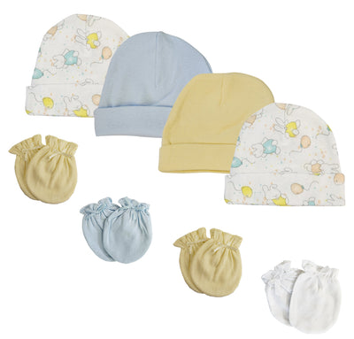An image displaying Boys Baby Caps And Mittens (pack Of 8) by Bambini