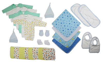 An image displaying Newborn Baby Boys 25 Piece Baby Shower Gift Set by Bambini