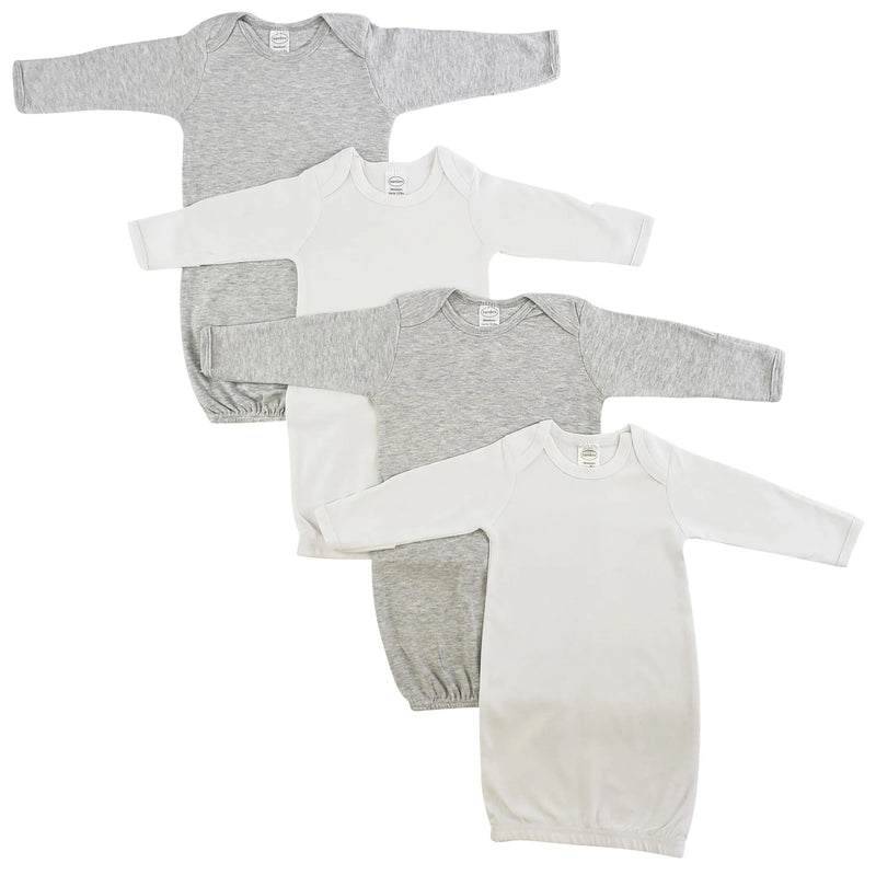 An image displaying Newborn Baby 4 Piece Gown Set by Bambini