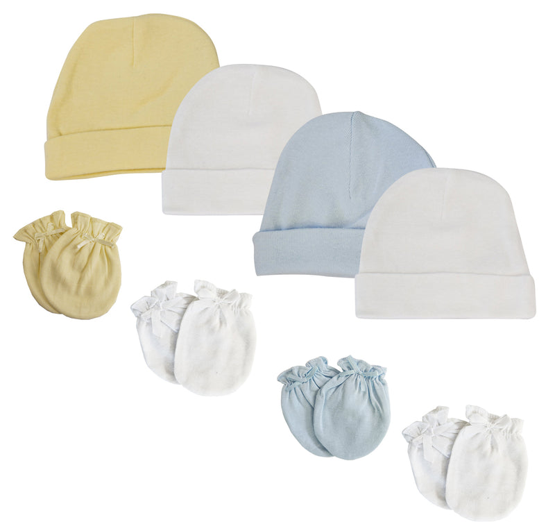 An image displaying Baby Boys Caps And Mittens (pack Of 8) by Bambini