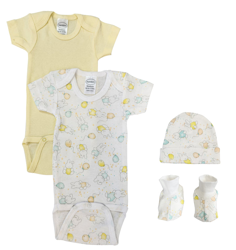 An image displaying Unisex Newborn Baby 4 Piece Sets by Bambini