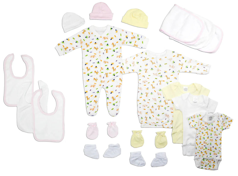 An image displaying Newborn Baby Girls 18 Piece Baby Shower Gift Set by Bambini