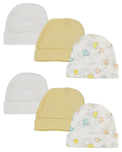 An image displaying Baby Boy, Baby Girl, Unisex Infant Caps (pack Of 6) by Bambini