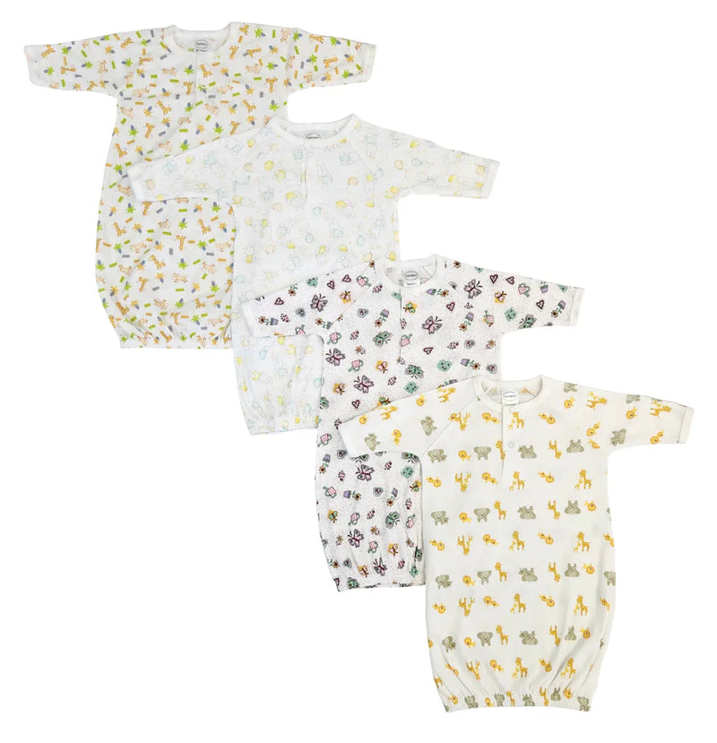 An image displaying Newborn Baby Girls 4 Piece Gown Set by Bambini