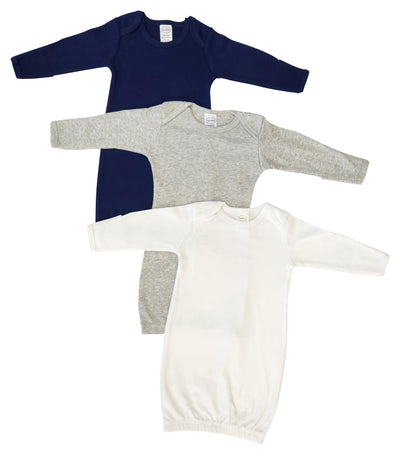 An image displaying Unisex Newborn Baby 3 Piece Gown Set by Bambini