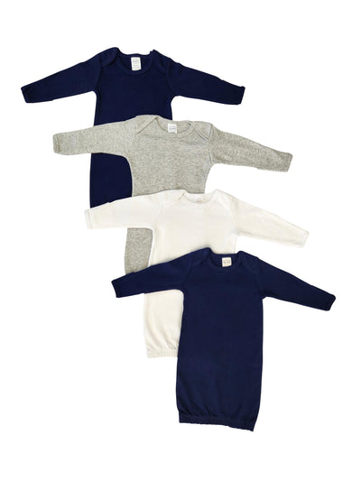 An image displaying Unisex Newborn Baby 4 Piece Gown Set by Bambini