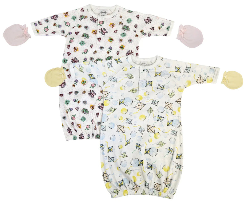 An image displaying Newborn Baby Girl 4 Piece Gown Set by Bambini