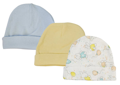 An image displaying Boys Baby Caps (pack Of 3) by Bambini