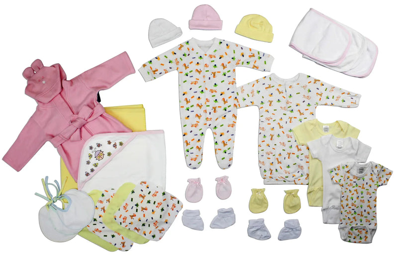 An image displaying Newborn Baby Girls 25 Piece Baby Shower Gift Set by Bambini