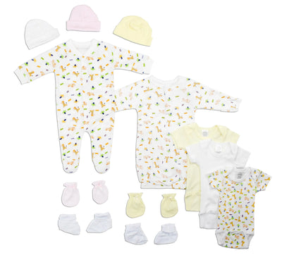 An image displaying Newborn Baby Girls 12 Piece Baby Shower Gift Set by Bambini