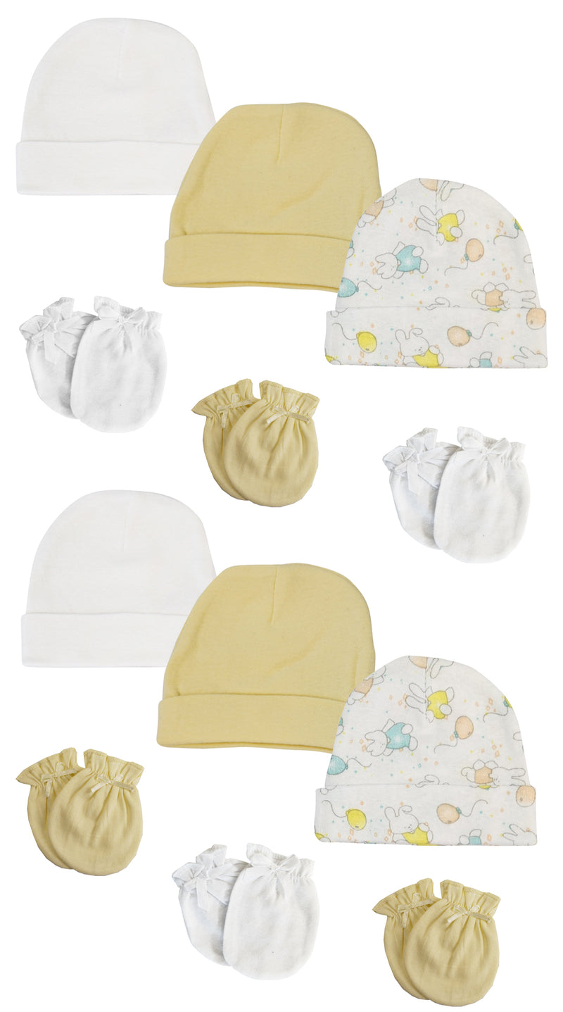 An image displaying Baby Boy, Baby Girl, Unisex Infant Caps And Mittens (pack Of 12) by Bambini