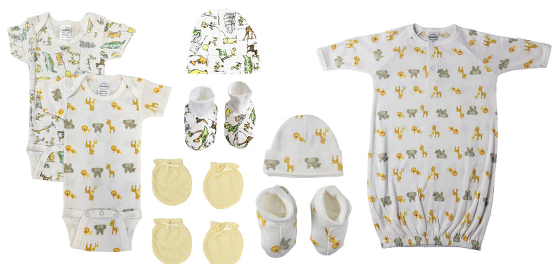 An image displaying Unisex Newborn Baby 9 Piece Sets by Bambini